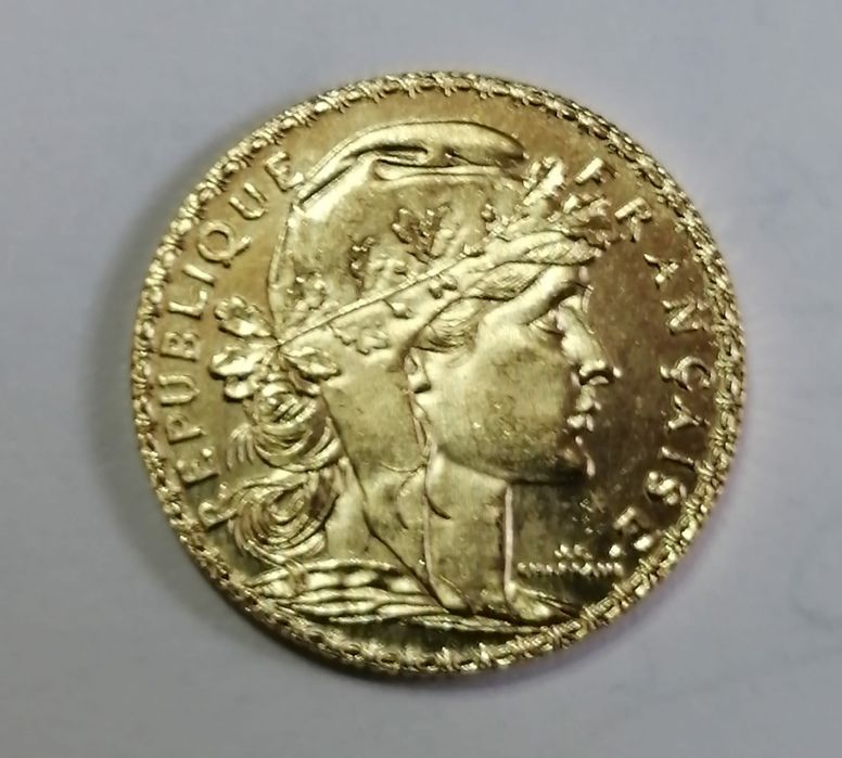 Moneda 20 francs renumitul "cocosel" rebatere moderna