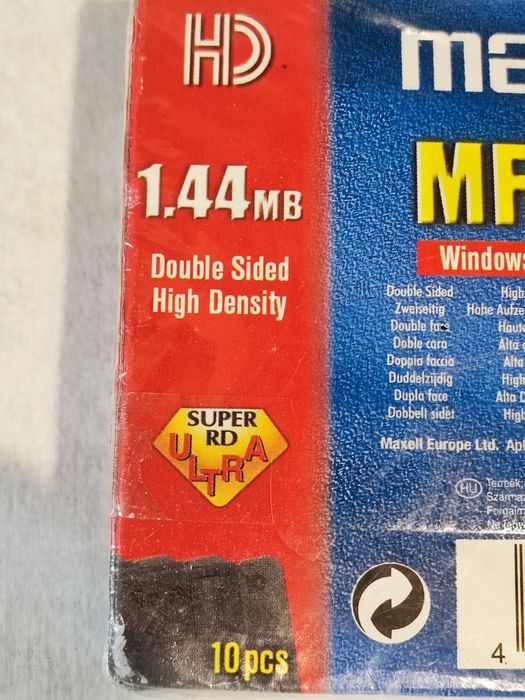 Dischete Maxell MF2HD 1.44MB sigilate, set 10 buc, retro PC