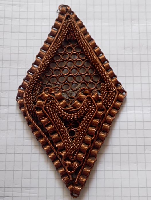 Ornament artizanal din cupru împletit - unicat,lucrat manual