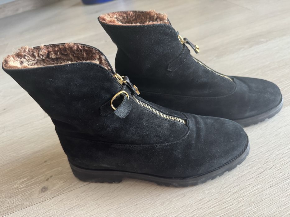 Ghete piele intoarsa imblanite