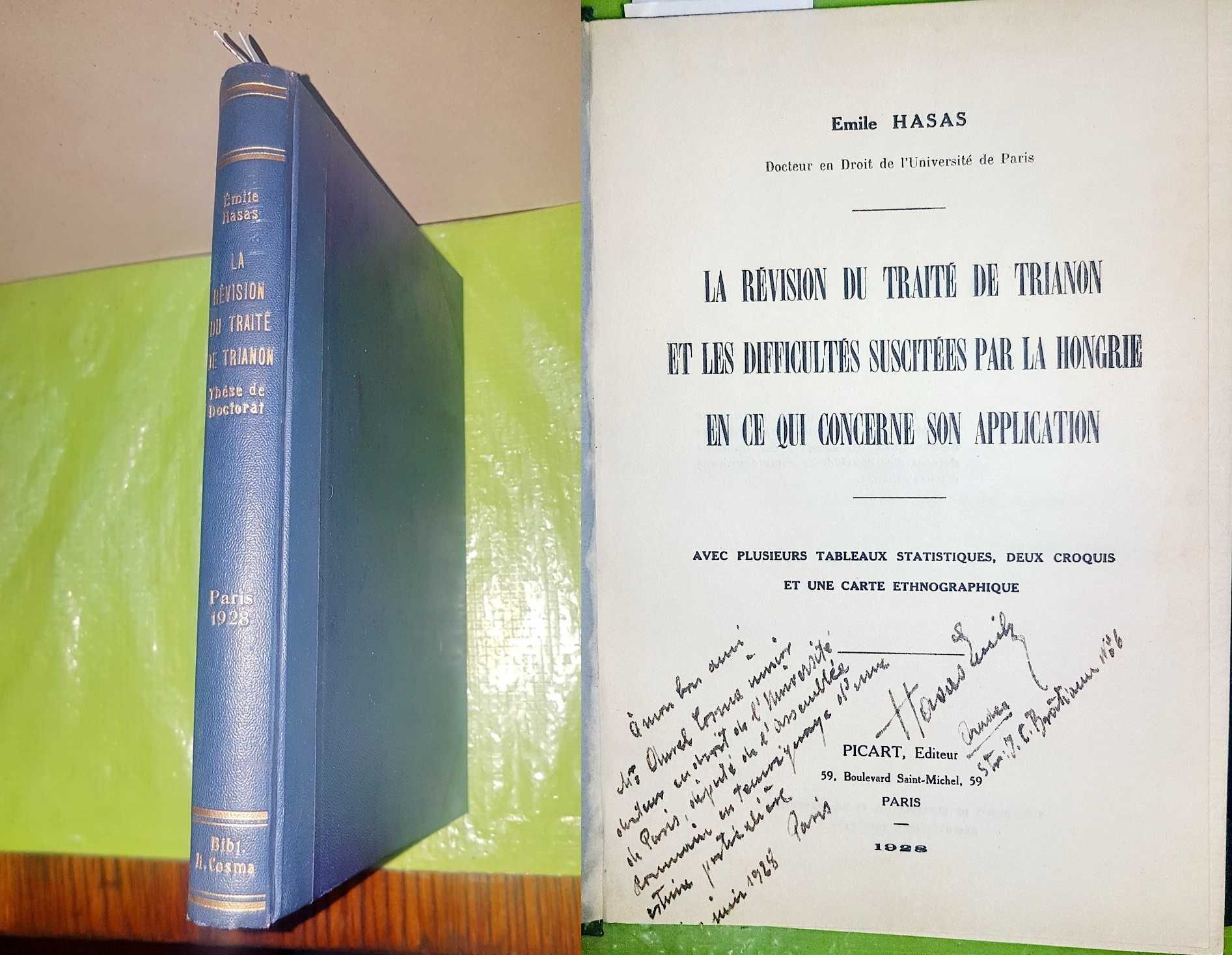 G175-I-Editie veche rara-Revizia Tratatului TRIANON 1928 cu Autograf.