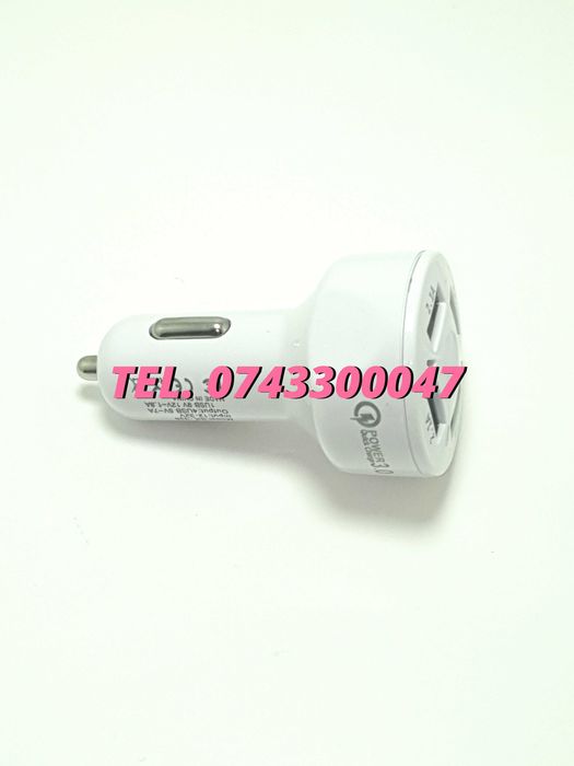 Incarcator Masina Auto 4 Porturi Bricheta Usb Qc Incarcare Rapida
