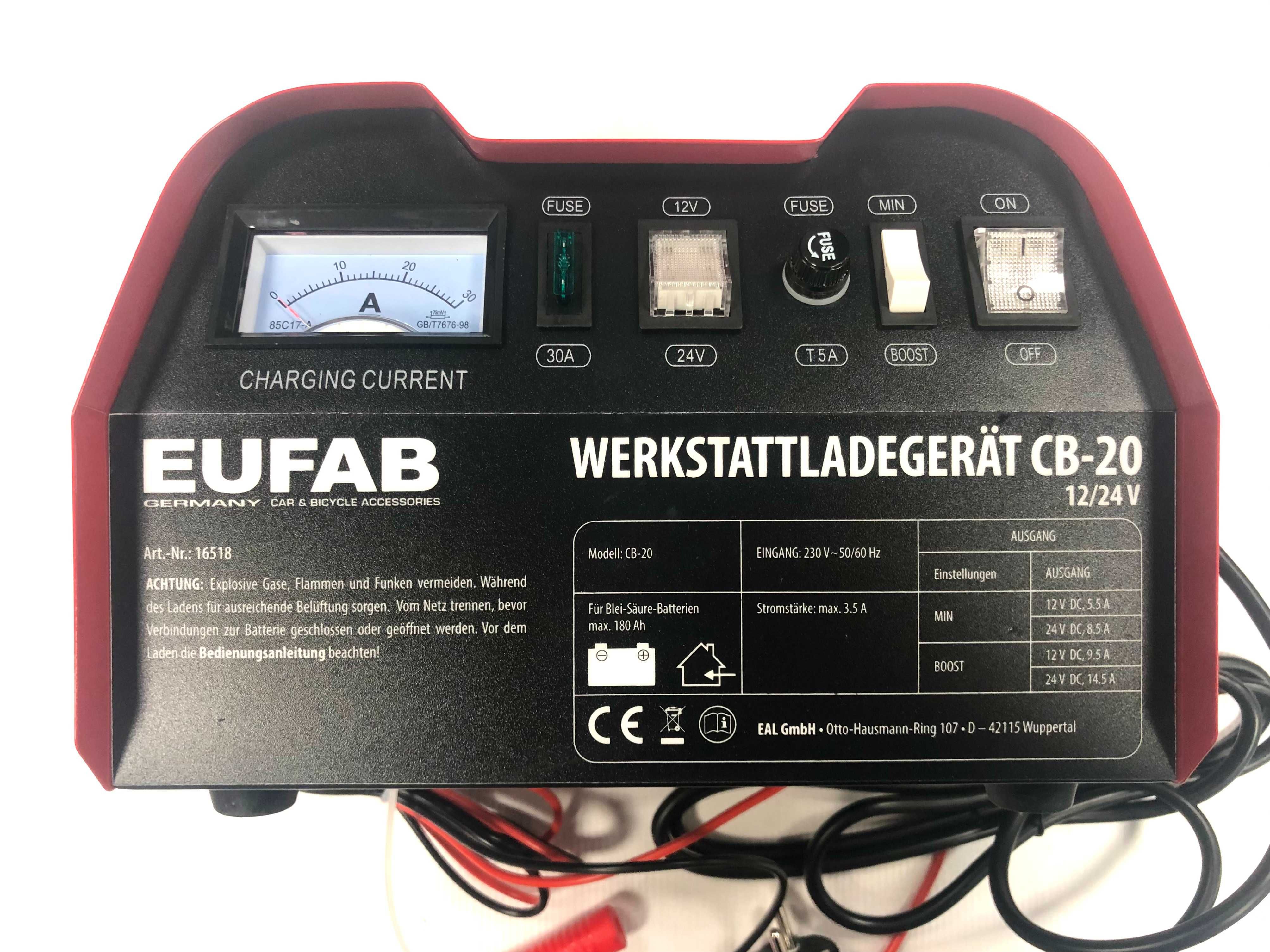 Зарядно за акумулатор 12/24 V, EUFAB-Germany