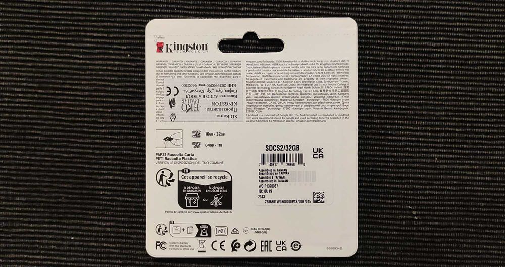 Micro SD card Kingston 32GB