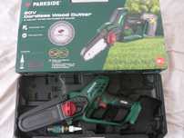 Drujbă cu lanț Parkside 20 V NOUĂ pe acumulator + lanț rezervă
