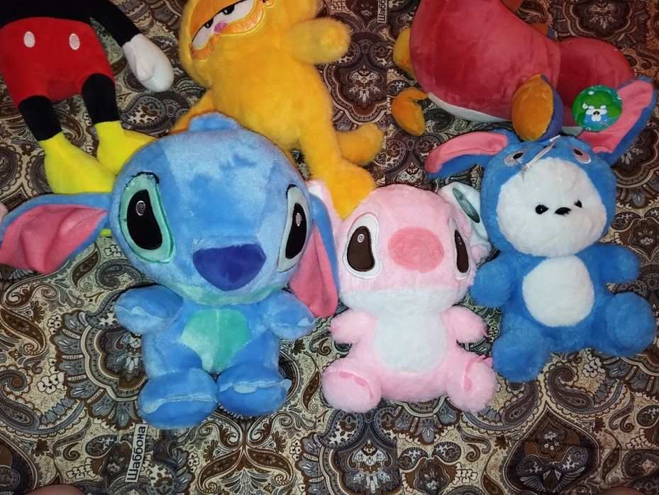 Stich, mickey mouse, мягкие игрушки новые