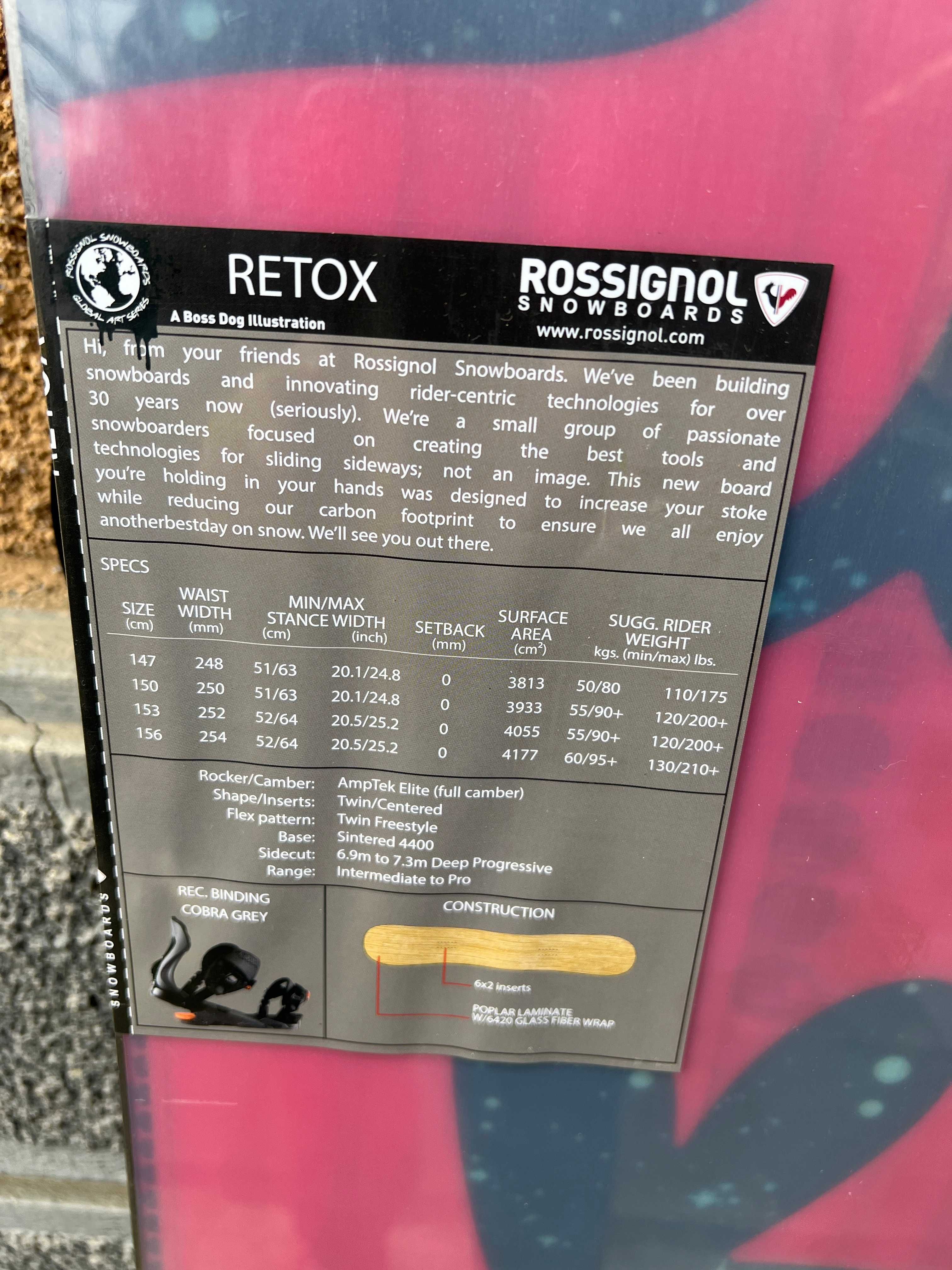 placa noua snowboard rossignol retox L150