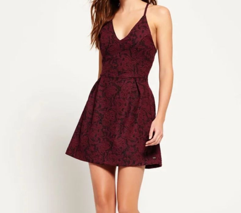 Рокля Superdry alexandra vee day dress wine/dark red