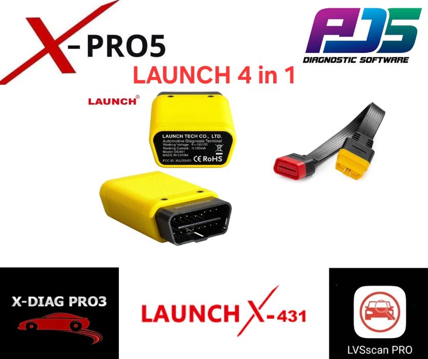 Launch x431 4 в 1 XPRO5 / ADS / XDIAG / LVS