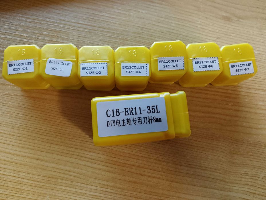 Mandrina CNC ER11 pentru ax 8mm cu 7 pensete 1-7mm