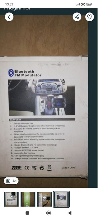 Emițător fm cu blutoth