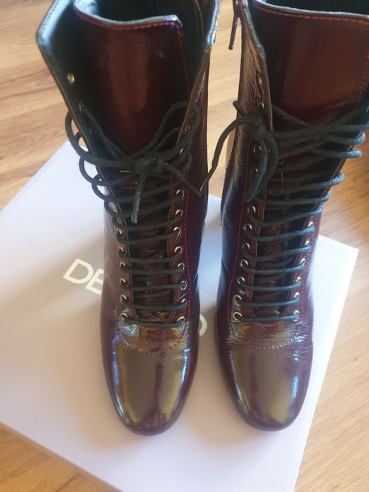 Дамски боти в бордо от естествен лак