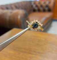 Заложна къща Галерия 65 - Дамски Златен пръстен с бели и сини Сапфири.