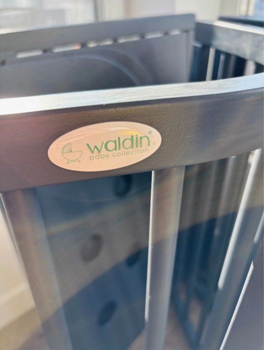 Pat bebe Waldin 7 în 1, modern și funcțional, culoarea graphit