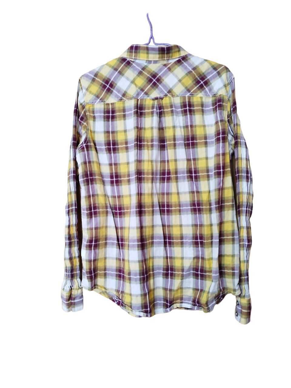 Дамска карирана риза с джоб H&M, 100% памук, 44