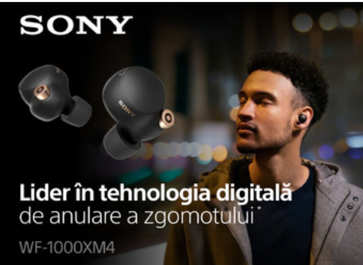 Casti In-Ear Sony WF-1000XM4B,Wireless,Noise cancell autonomie 8 ore