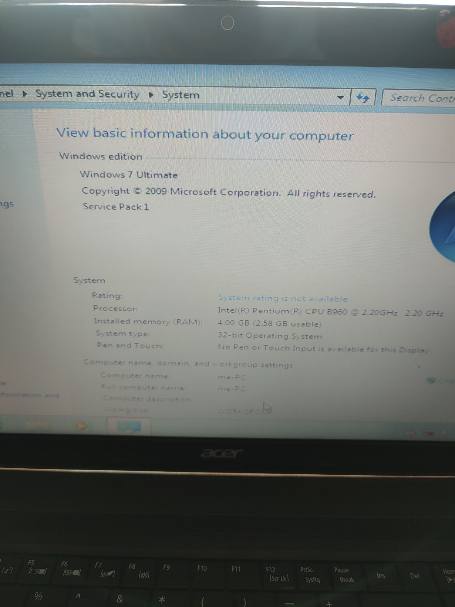 Acer travelmate p 253