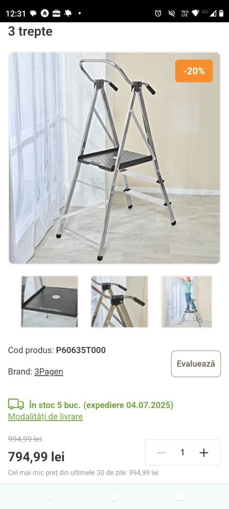Scara aluminiu 3 trepte