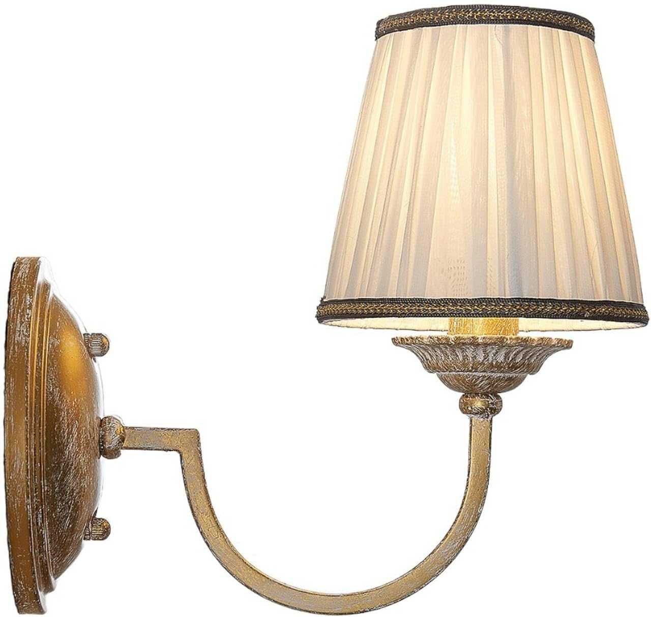 Lampă de perete textilă Lindby 9624880, alamă antică