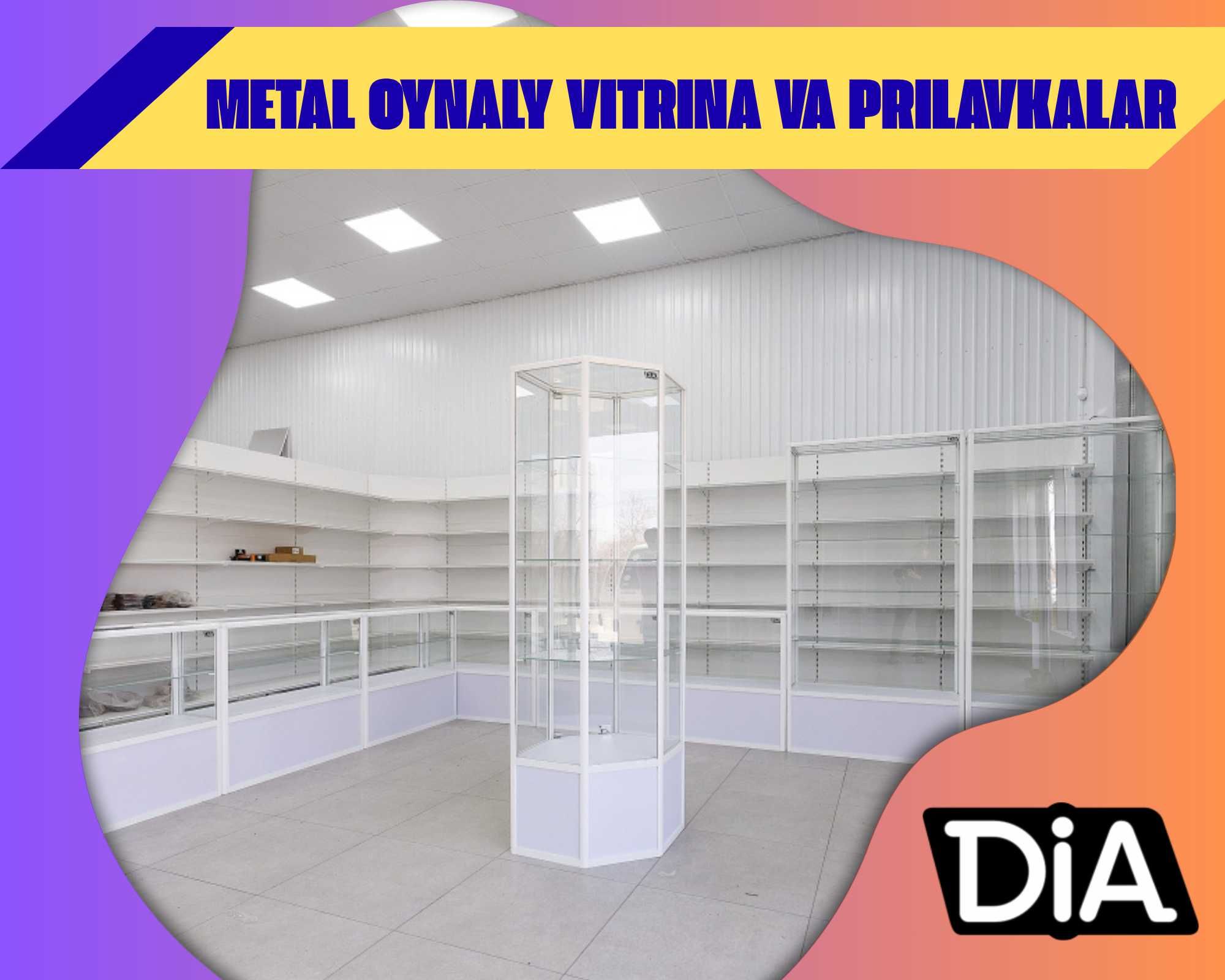 Прилавок витрина, стеклянная, metal oynaly vitrina va prilavkalar