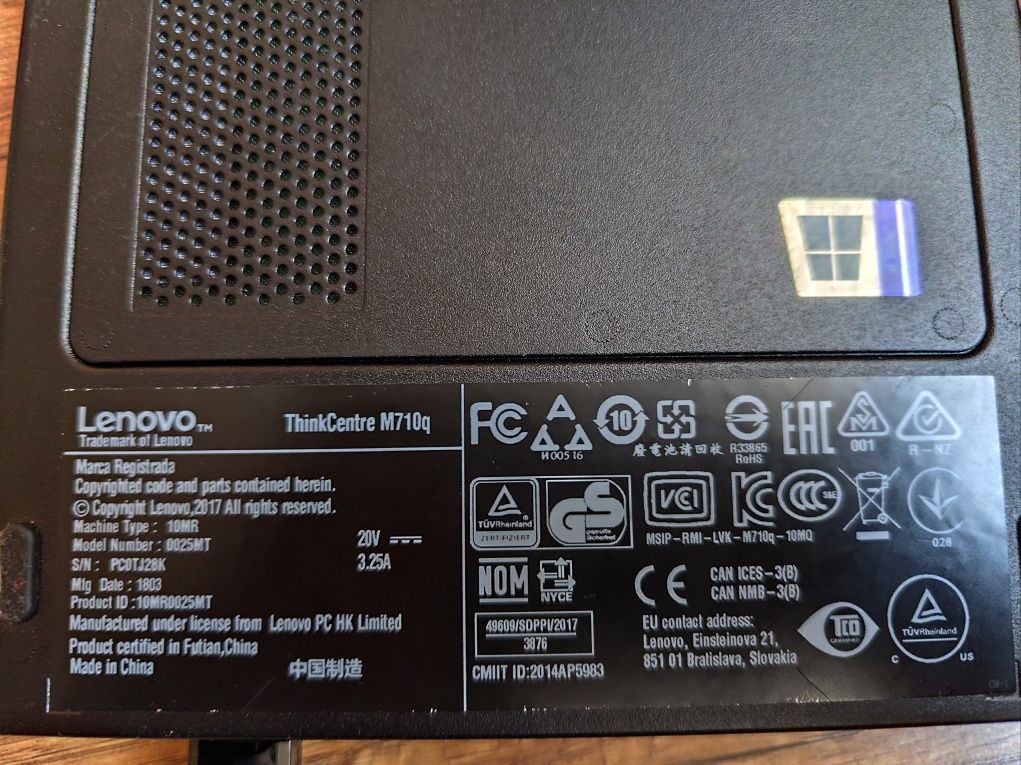 Lenovo M710q Mini Desktop Computer i3 / 7th Generation.