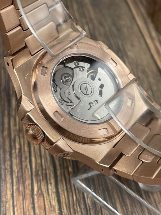 Ceas Seiko Nautilus Open Heart Rose Gold Chocolate Mod