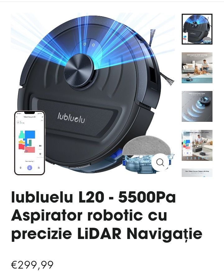 Robot de aspirare si curatire Lubluelu L20