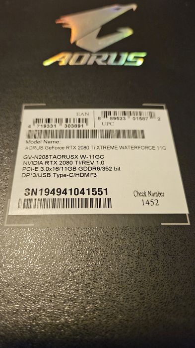 Видео карта AORUS GeForce® RTX 2080 TI XTREME W.FORCE 11GB GDDR6