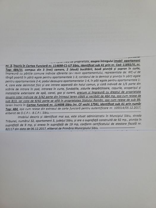 Vând apartament 3 camere, ultracentral Sibiu, parter, stare excelentă.