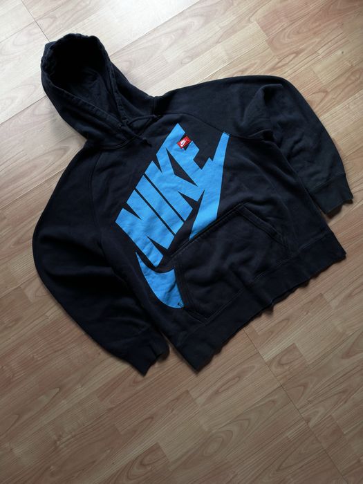 Hanorac hoodie bluza sweatshirt sweater Nike black cotton center logo