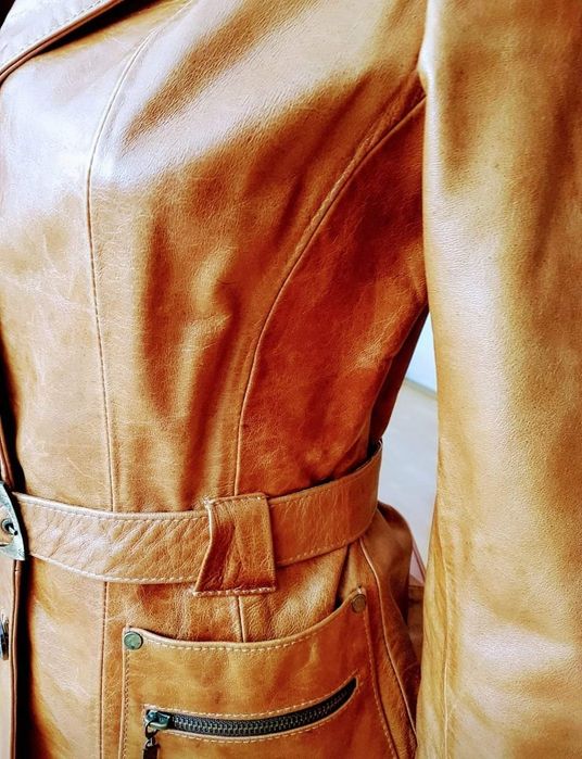 Jacheta piele naturala 100%,super model/maro cognak