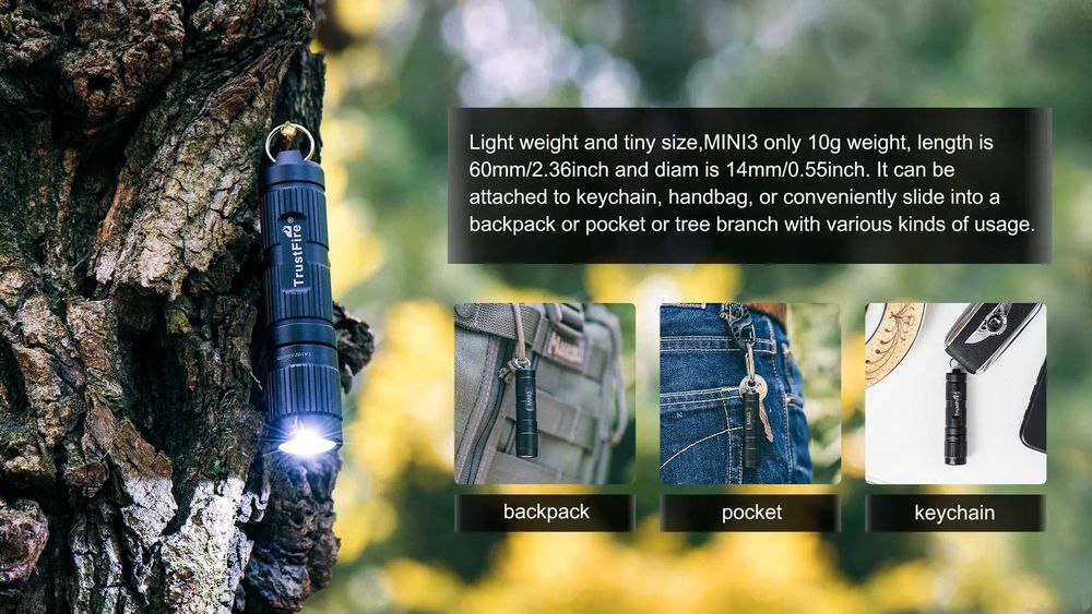 Мини фенер за ключодържател Trustfire Mini3 EDC LED