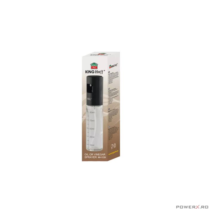 Pulverizator pentru ulei si otet, 4x18 cm, 100 ml negru, Kinghoff
