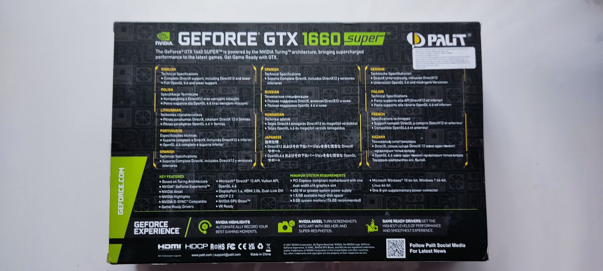 Видеокарта Palit GTX 1660 Super GP 6Gb