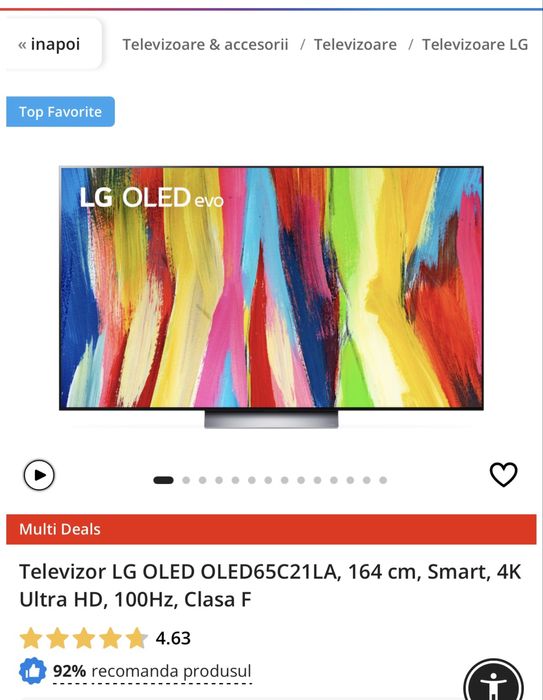 Televizor OLED LG 65C21LA 65” 164cm