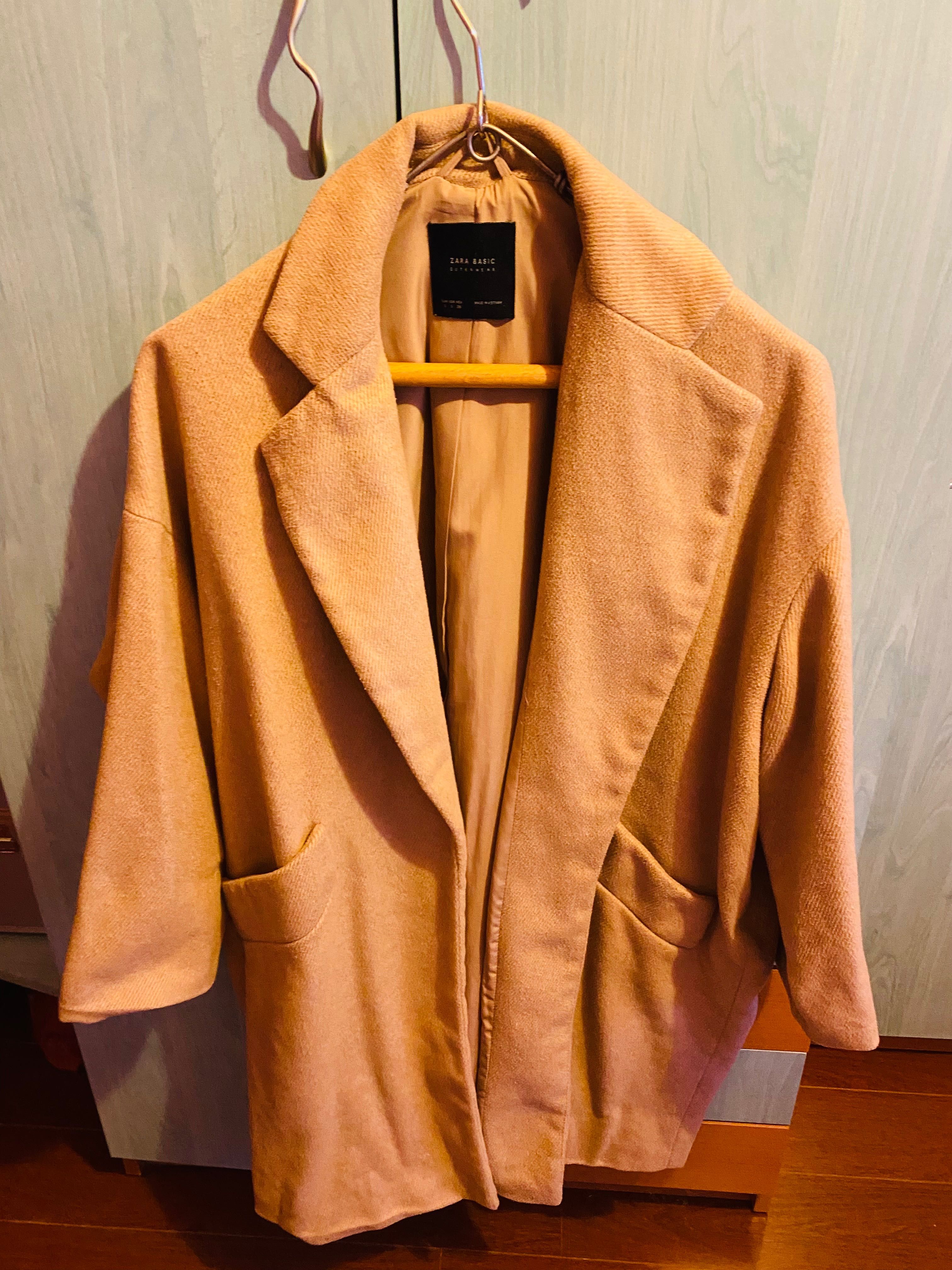 Palton camel mediu Zara