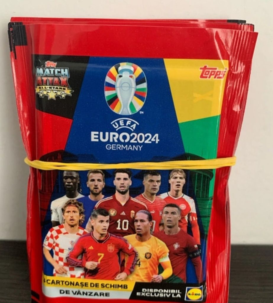 Album sau set UEFA EURO 2024 Lidl, pliculete, carti j