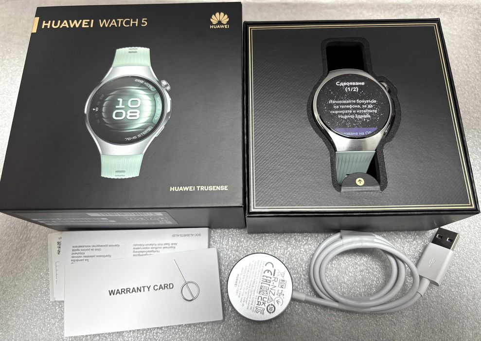 Като нов! Дамски Смарт Часовник HUAWEI Watch 5, 42 мм, Stainless Steel