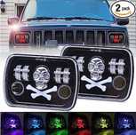 Set Faruri LED JEEP Wrangler YJ / Cherokee XJ Toyota, Skull