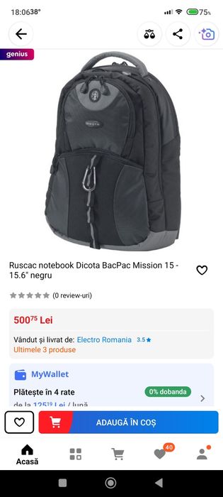 Rucsac Dicota laptop notebook BacPac Mission Nou
