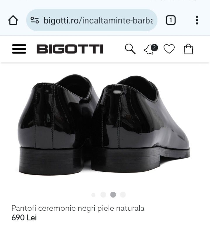 Pantofi piele naturală Bigotti noi ( 41 ) .