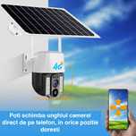Camera Supraveghere Wifi 4G SIM CARD 8MP Zoom Led Stocare Card/Cloud