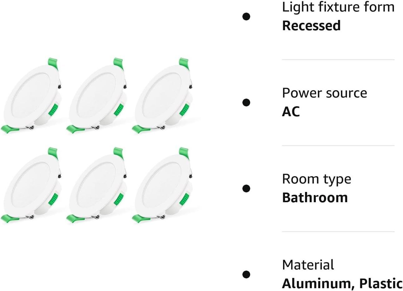 6 бр. LED Димируеми луни 7W тънки IP44 Регулируеми 3000/4000/6000К