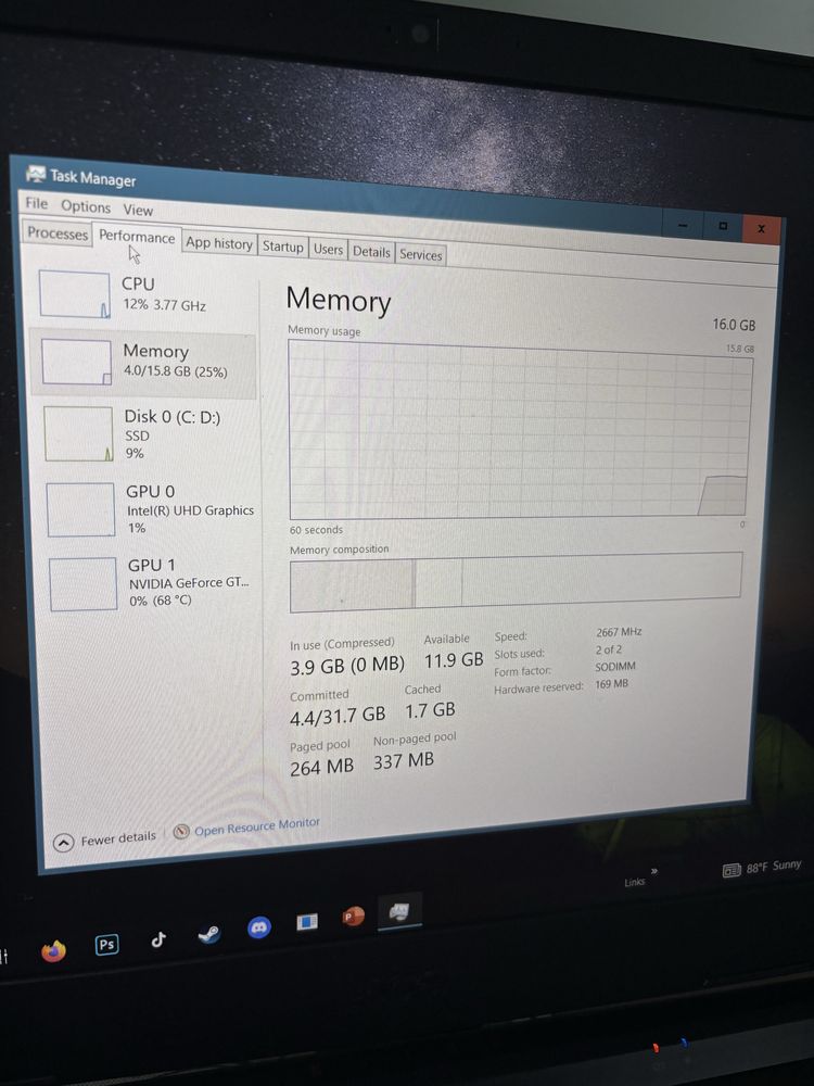 геймарски лаптоп acer nitro 1660ti 6gb i7 10750 16gb ram