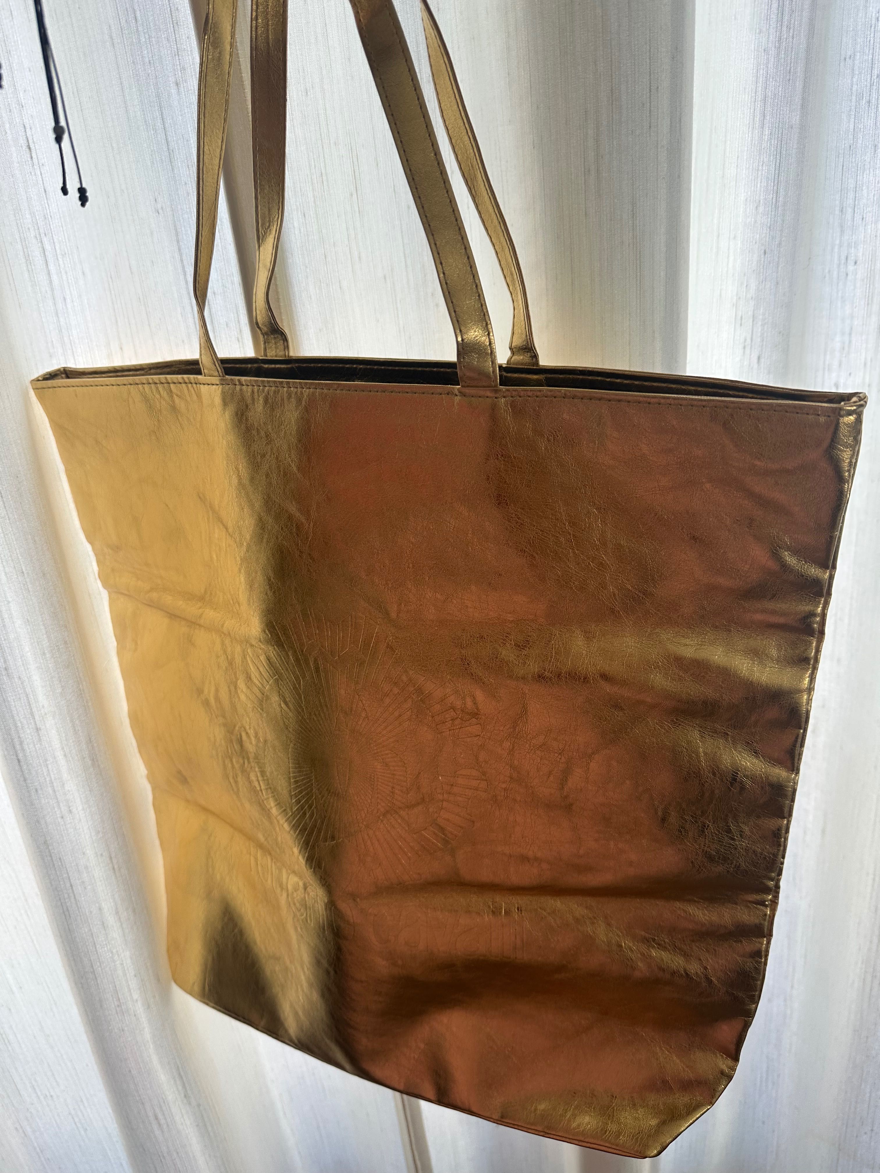 Roberto Cavalli златна tote bag