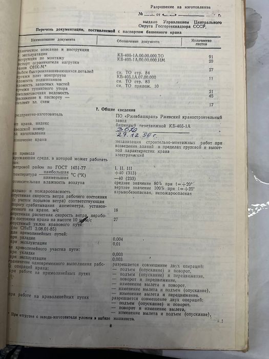 Башенный кран КБ 405-1А