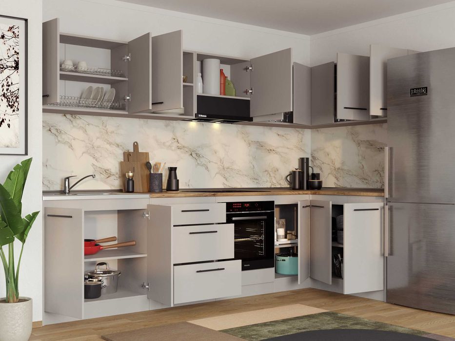 Set Mobila Bucatarie Colt Linea 300*140 Casmir C18 - Transport Gratuit