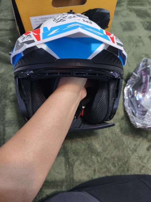 Casca Drifter LS2 OF606 whit blue Noua