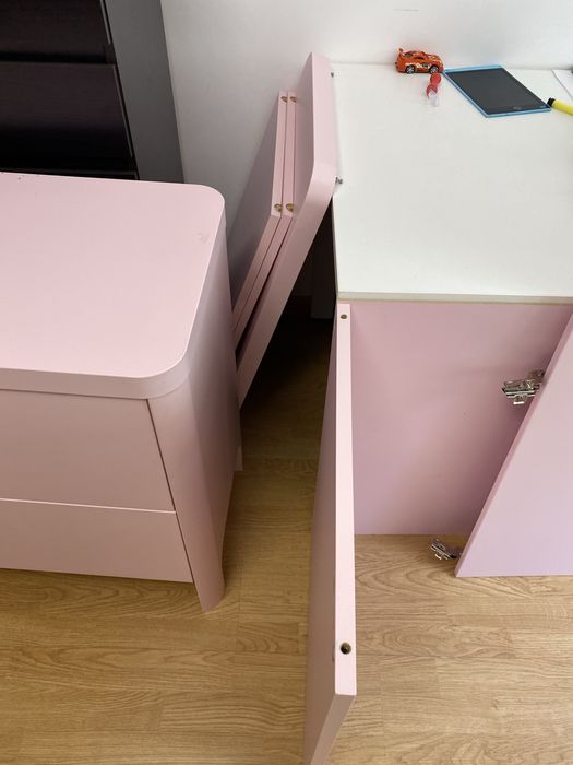 Dulap comoda Ikea copii Busunge roz pal mobilier