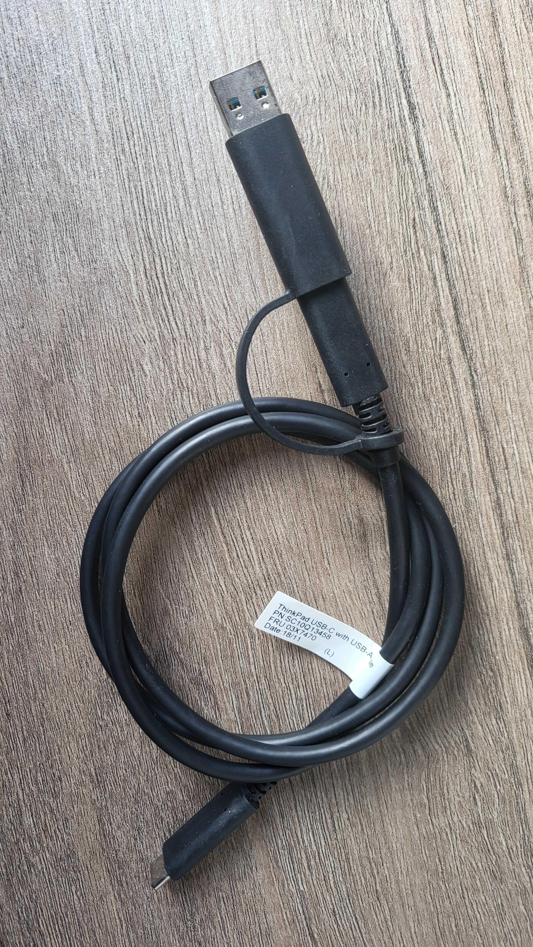 Lenovo USB cable 1 m USB 3.2 (3.1 Gen 1) USB AUSB C USB C Black